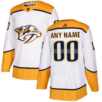 NHL Men adidas Nashville Predators White Away Authentic  Customized Jersey